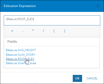 Extrusion Expression Dialog Box